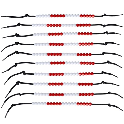 edxeducation Schüler Perlenschnur - 10er Set - 20 Perlen pro Schnur in zwei Farben - Zählperlen für Skip Counting, Mathe im Klassenzimmer