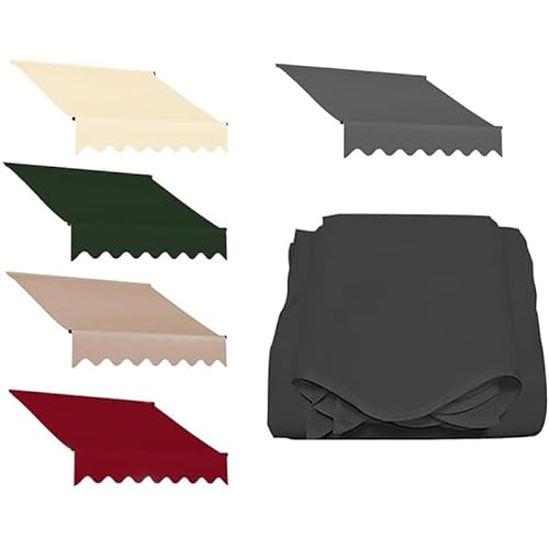 Tela di ricambio per tenda da giardino retrattile, 3,5 x 3 m, 4 x 3 m, colore grigio scuro, per negozi e ristoranti, tessuto resistente per ombrelloni esterni (5 x 2,5 m)