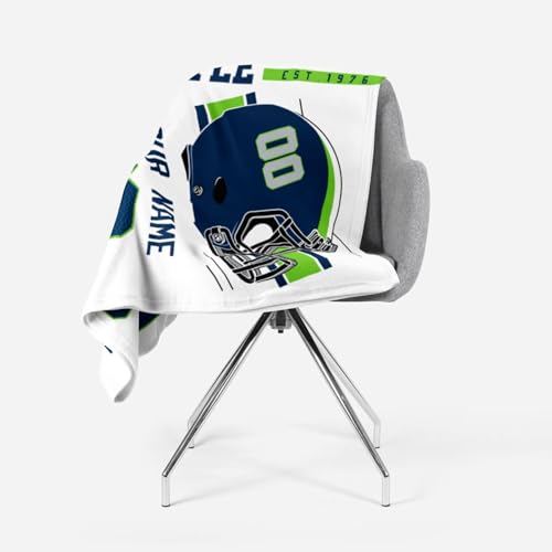 Image of Seattle Throw Blanket Custom Name and Number Personalized Gifts for Men and Women
