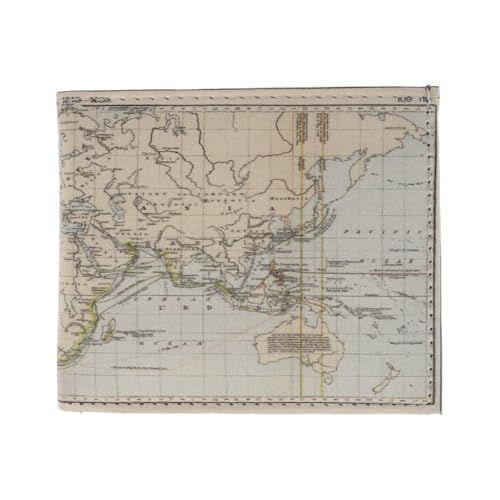 CTM Men's World Map Bifold Wallet, World Map