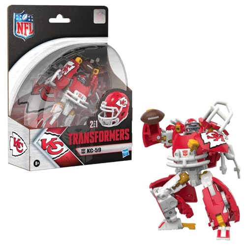 Transformers NFL Kansas City Chiefs KC-59, 5.5-Inch Action Figure Changes from Robot to Helmet, Football Toys for Ages 8+ by Transformers - Image 3
