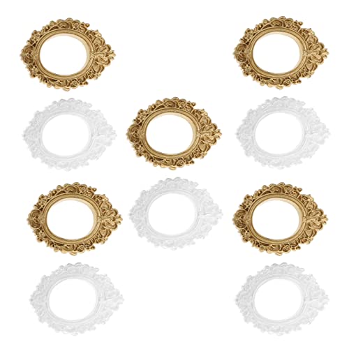 EXCEART 10 Piezas Marcos Vintage PequeñOs De Resina, DecoracióN Retro Para Manualidades Diy, Accesorios Para TeléFonos, Marcos Ovalados En Colores