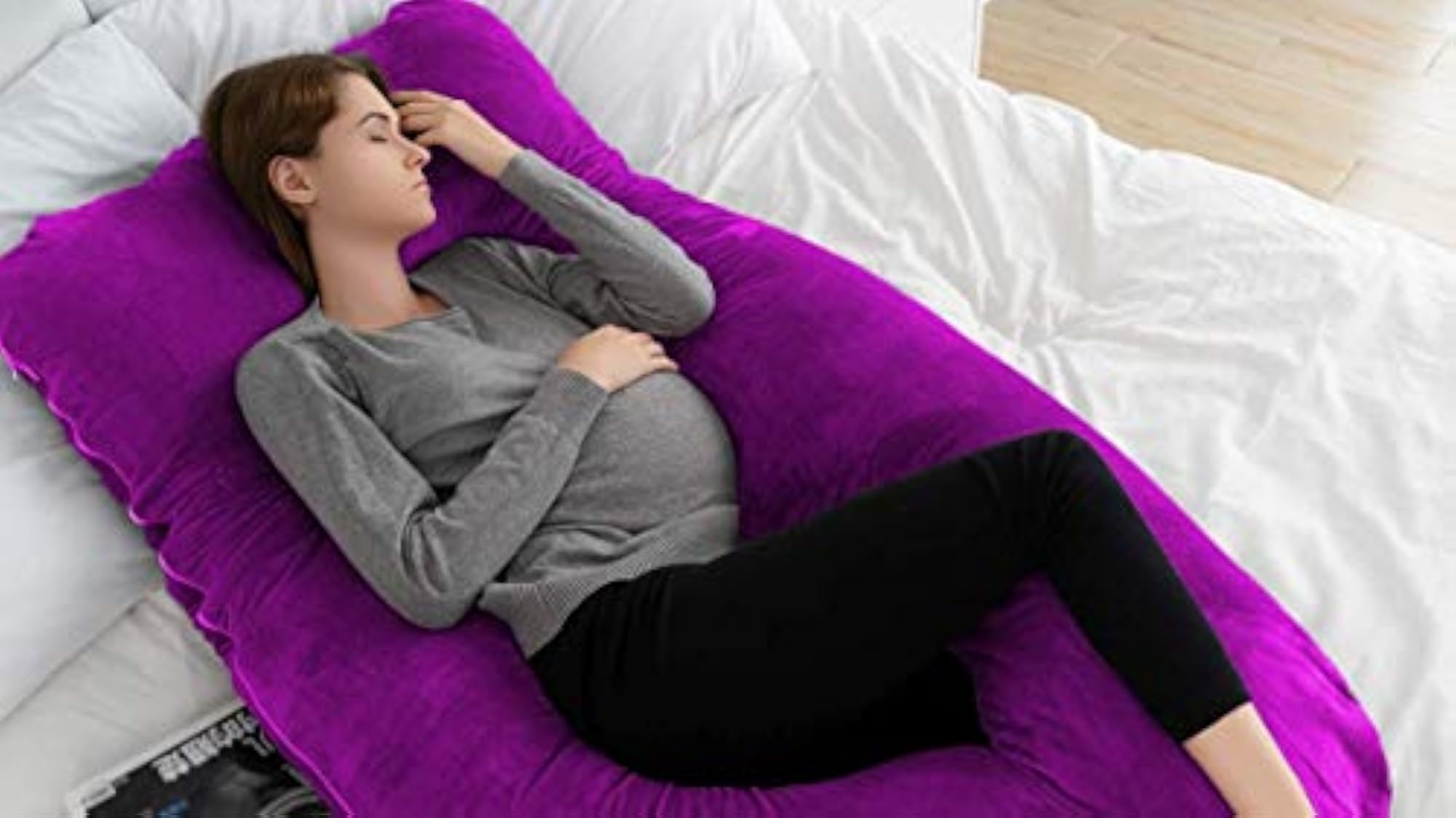 Pregnancy Pillow with Velvet Cover, U-Shape