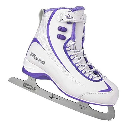 Riedell Skates - 625 Soar - Women's Soft Beginner Figure Ice Skates | White & Violet | Size 7