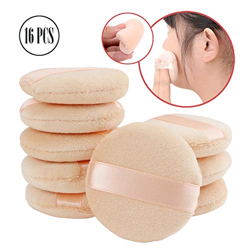 BcPowr 16 PCS Soft Makeup Powder Puffs Cosmetic Powder Puff Soft Sponge Foundation Makeup Tool for Loose Powder, Face Powder and Foundation Powder