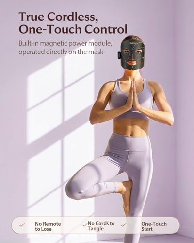Red Light Therapy Mask for Face – 4 Mode Cordless LED Face Mask with 850NM Infrared, Red, Blue & Amber Light, 10-Min Timing Function, 272 LED Beads, Eyes Protection, Rechargeable for At-Home & Travel - Image 5