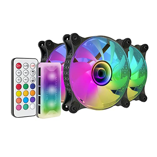 Ventilateur ARGB 12cm Mars Gaming MF-3DKIT anti-vibration pour éliminer le bruit du PC