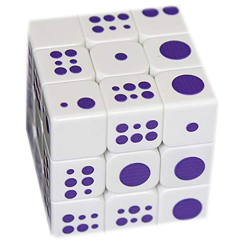 Best Ning Magic Cube Terzo cieco Braille Impronte digitali Stereo cubo 3D personalità in Rilievo Bambini Giocattoli educativi per Adulti Nero Bianco,White