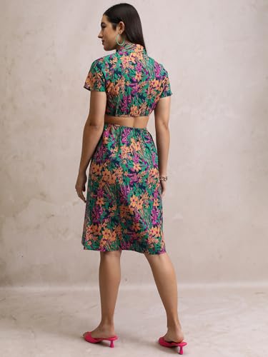 Image of Tokyo Talkies Women's Short Sleeves Open Collar Printed Dresses | Stylish Dresses | Casual Dresses