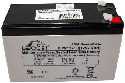 Bright Way 12V 7Ah Replacement Battery For Liftmaster Garage Door Openers - SLA400 Compatible