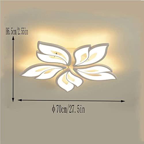 Plafond LED rectangulaire à pétales pour éclairage salon chaleureux