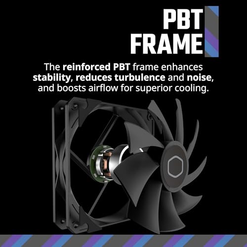 Image of Cooler Master MF120 Lite Black Case|Liquid Cooler|Air Cooler Fan, 120mm Fan, Dynamic PWM 1,750 RPM, Air Balance Blades, Hybrid | PBT Frame