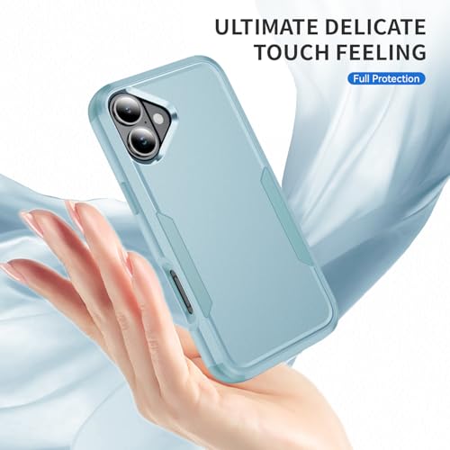 Image of Cubix Full Body Armor Cover for iPhone 16 Plus Pouch Hard PC + Soft TPU 3-Layer Military Grade Back Case (Aqua)