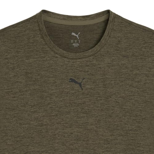 Puma Men's Train All Day Essentials Small Cat T-Shirt, Loden Green Heather SS25, Small - image 5
