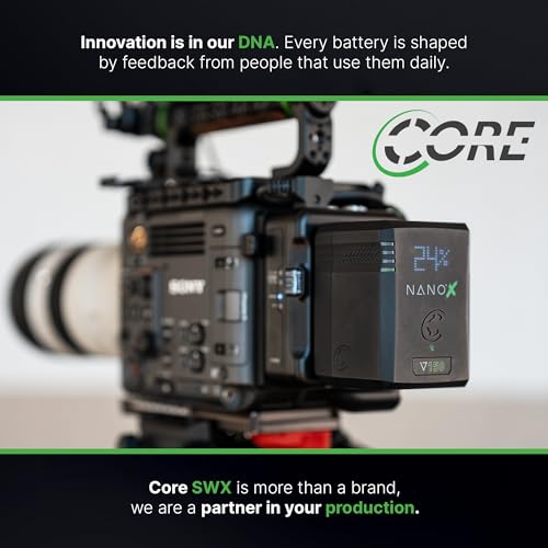Image of CoreSWX LLC CORE NANOV150X, 150wh Micro Sized V-Mount Smart Battery Pack, 14.8v 10.2Ah. 12A Draw with EmLED Fuel Gauge, USBCPD and Ptap