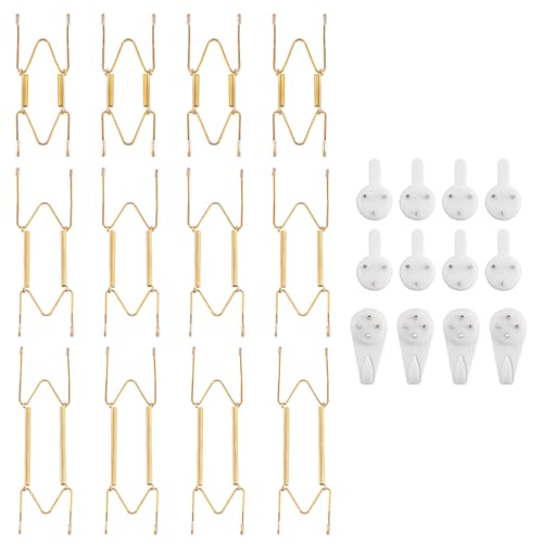 Bilillo 12 Pcs Plate Hangers for The Wall, Fits 4-10.5 Inch Plates