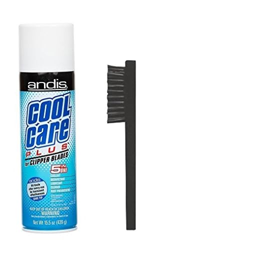 ANDIS Cool Care Plus Spray for Clipper Blades, 15.5 Oz. With Clipper Cleaning Brush