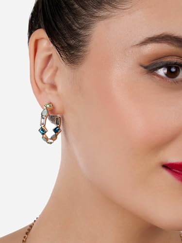 ZAVERI PEARLS green earrings – image 3
