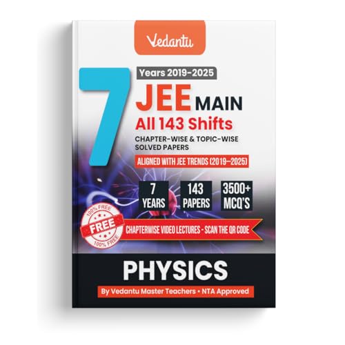 Image of Vedantu JEE Main Physics PYQ Book | 7 Years (2019-2025) Solved Papers | 143 Papers, 3500+ MCQs, Chapterwise & Topicwise Solutions | QR Codes for Video Lectures | JEE Exam Prep Book 2026