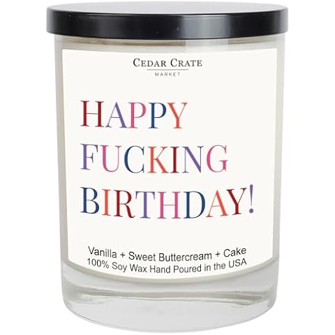 Funny Birthday Gift Ideas Scented Candle for Women, Men, Sister, Brother, Wife, Husband, Boyfriend, Girlfriend, BFF, Friend, Coworker for Home Decor, Bday - Vanilla, Sweet Buttercream Cover