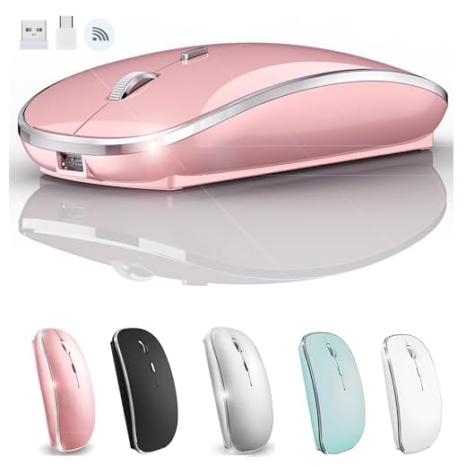 Wireless Mouse for MacBook Pro MacBook Air Mac iMac Desktop Computer Chromebook Win7/8/10 PC HP Dell Laptop (Rose Gold)