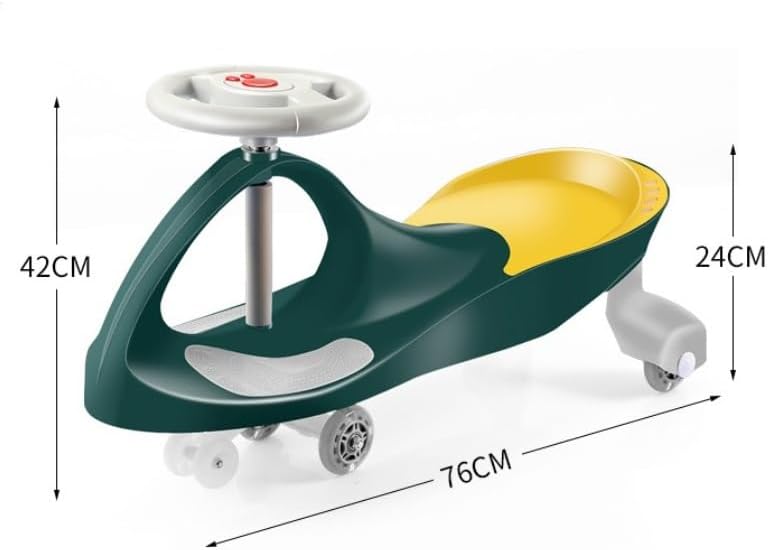 Miniatura 2 de Toy Cars Wiggle Car Ride On Toy with No Batteries Gears Or Pedals Outdoor Ride Ons for Kids Twist Cars(Royal Blue,Flashing Wheel)