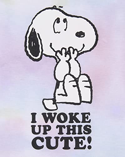 INTIMO Peanuts Girls' I Woke Up This Cute Snoopy Tie-Dye Sleep Pajama Set Shorts3