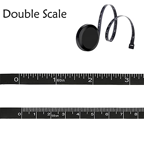 Body Measuring Tape, Retractable Sewing Tailor Tape, 150cm Black Dual Sided Measure Tape for Sewing Crafts Tailor Cloth Fabric