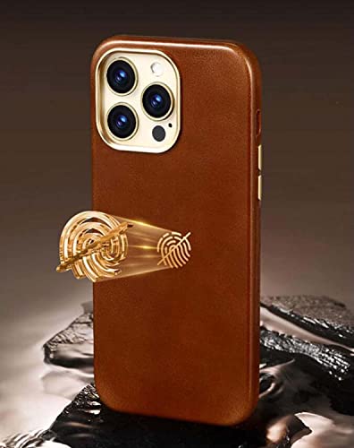 Funda para iPhone 14 de cuero retro protector antichoque compatible carga inalambrica 6