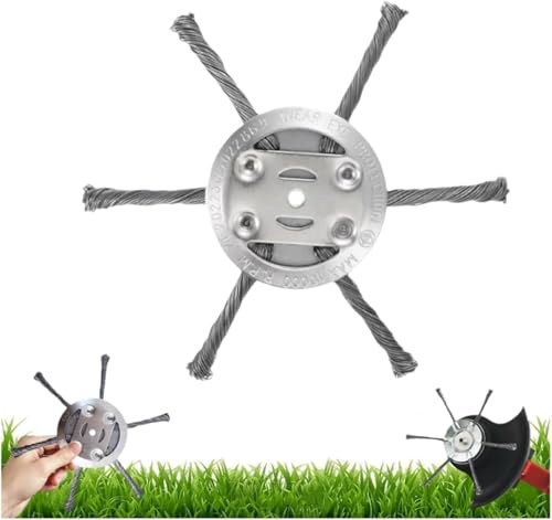 Steel Wire Grass Trimmer Head, 2025 New String Trimmer Replacement Head, Universal Brush Cutter Steel Head for Lawn Mower Edging, 6 Inch Steel Wire Weed Brush Cutter Trimmer Head (1 PCS)