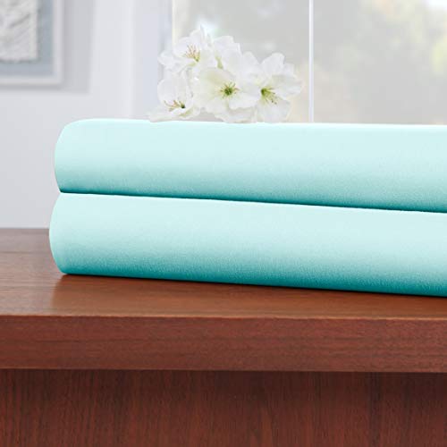 Empyrean Bedding Premium Flat Sheets – 2-Pack “110 GSM” Top Bed Sheets Double Brushed Microfiber Thick and Comfortable Flat Sheets Set, Luxurious & Soft Hotel, Twin, Light Baby Blue