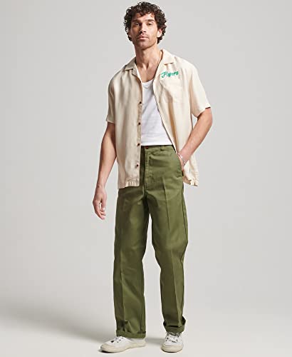 Superdry Para Hombre. M4010621A Camisa Vintage Bowling Beige (Xxl), Casual, Viscosa, Manga Corta - 7