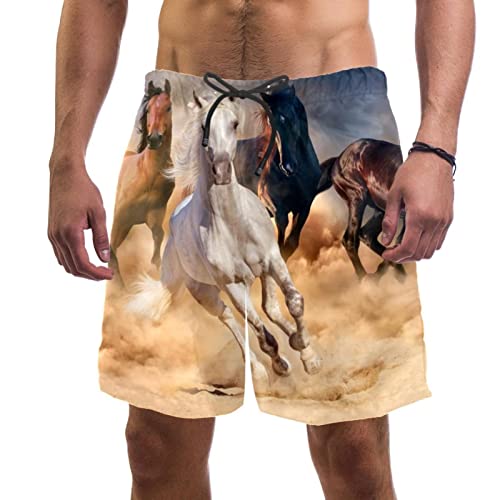 Short de plage hommes au motif chevaux pour vos vacances au soleil et piscine