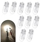 Arwrilt 10 PCS Car T10 168 192 Small Bulbs, Instrument Cluster Led Light Bulbs, Indicator Light Micro Bulb Parts, Universal Long Life Miniature Led Bul for Cars (White)