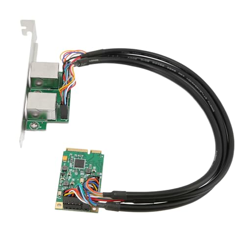 Tarjeta de red ciciglow Mini PCIe Gigabit, adaptador de red PCIe Express 10/100/1000Mbps, 2 puertos RJ45, chip RTL8111H miniatura 6