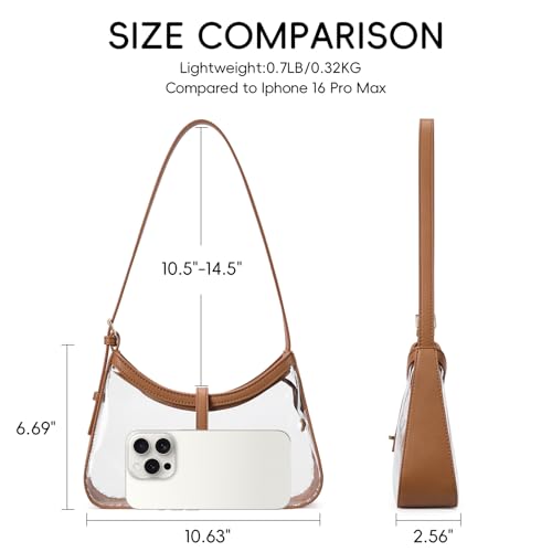 Image of CLUCI Clear Bag for Stadium Events, Clear Purses for Women, Shoulder Bag Hobo Handbag with Adjustable Strap