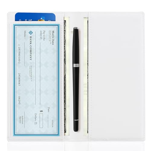 Image of CoBak Checkbook Cover for Women & Men - PU Leather Case with RFID Blocking | Classic Design Check Book Holder for Personal and Business