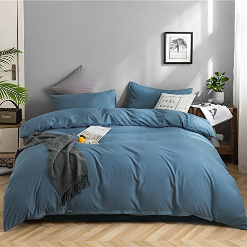 Image of KAREVER Lake Blue Comforter Set Twin Solid Blue Bedding Quilt Set Boys Bright Blue Blanket Set for Kids Teens Lightweight Breathable Durable Women Bed Comforter Set