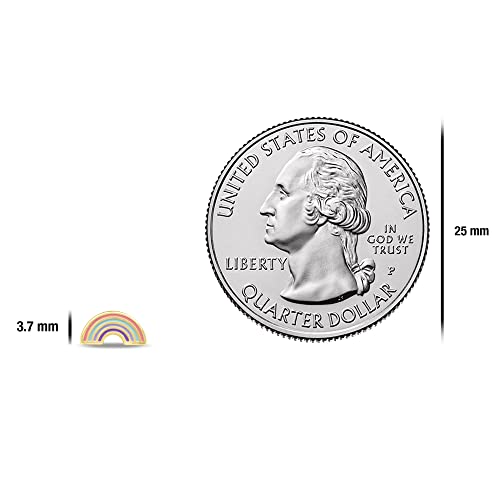 Juliette Collection CD-0022-BY Gold Plated Sterling Silver Enamel Pastel Rainbow Stud Earrings thumb #6