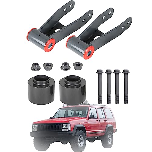 munirater Kit de elevação de nivelamento completo traseiro de 7,6 cm dianteiro, 5,8 cm para Jeep Cherokee XJ 2WD 4WD 1984-2001