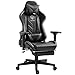 Trisens Gaming Stuhl 4D-Armlehnen Chair Racing Chefsessel Bürostuhl Sportsitz, Farbe:Schwarz/Grau