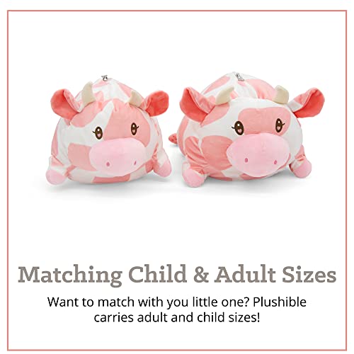 Image of Wearable Blanket Hoodie for Adults - Oversized Plush Hoodie with Sleeves & Pocket, 2-in-1 Comfy Blanket Pillow, Strawberry Cow
