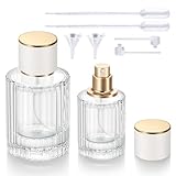 Jxcmeng 2 Pack 30ml 50ml Empty Perfume Spray Bottles, Refillable Fine Mist Atomizer Portable Travel Cologne Atomizers Fragrance Containers Sprayer for Perfume(50ML White cap and 30ML White cap)