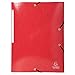 Exacompta - Réf. 55825E - 1 Chemise à élastiques 3 rabats Maxi capacity carte lustrée pelliculée 425gm² Iderama A4 - Rouge