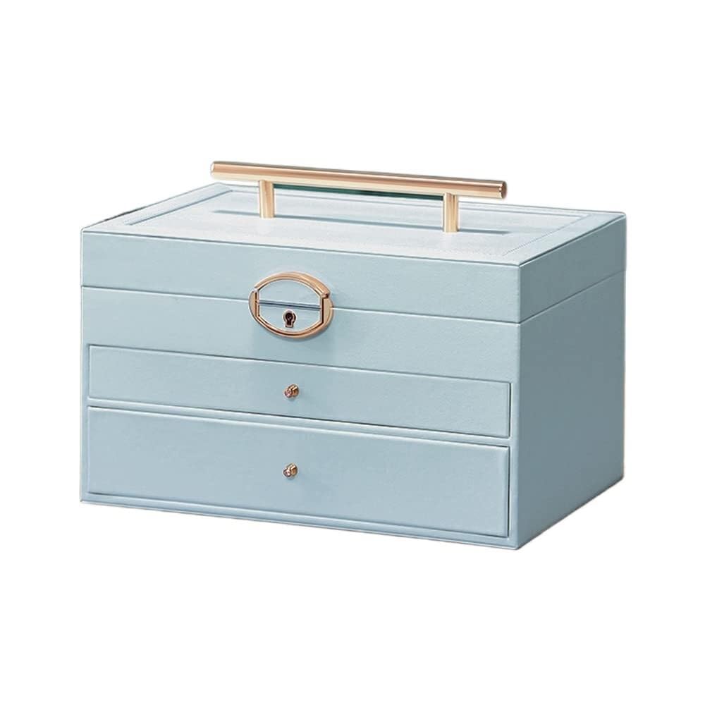 schmuckkästchen Schmuckkästchen-Organizer mit Glasdeckel, 3-lagig