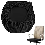Simsky Stuhlbezug für Bürostuhl Sitzfläche, Elastischer Stuhl Überzug 40-60cm, Abnehmbar & Waschbar, Stretch Sitzbezug mit Elasthan Anti-Staub für Büro Restaurant Hochzeit (Schwarz)