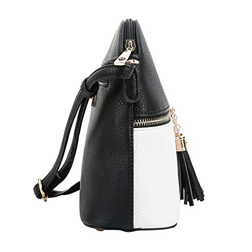 Image of SG SUGU Lunar Lightweight Medium Dome Crossbody Bag Shoulder Bag with Tassel | Zipper Pocket | Adjustable Strap