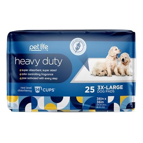 Pet Life Unlimited Triple Extra Large Puppy Pads, Pee Pads for Dogs, Dog Training Pads - Odor Controlling Dog Pee Pads with Wetness-Activated Fragrance - USA Made - 36" x 36" - 25 Count (3XL) Cover