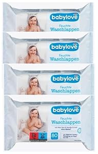 Babylove Feuchte Waschlappen Aloe Vera Kamille 4x80