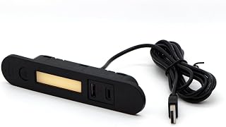 SOFOC黑色埋め込み式電源タップ USB-AとType-C 5V 2A タッチセンサー付きナイトライト ベッドサイドテーブルデスク用 180cmケーブル スタイリッシュ 家具用 一個